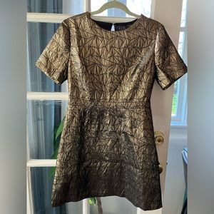 ASTR the Label geometric metallic mini dress.